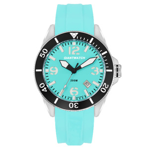 2024 Popular azul claro de acero inoxidable de silicona impermeable para hombres y mujeres relojes mecánicos automáticos Luminous <span class=keywords><strong>Diver</strong></span> 20mm - Product Image 3