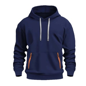 Wholesale Color-blocked Lambskin Hooded <b>Pullover</b> <b>Jacket</b> Trendy Fleece Cotton Warm Windbreaker Streetwear Hoodie - Product Image 5