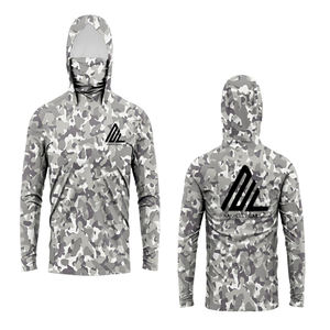 Camisa con capucha de pesca a prueba de viento transpirable de manga larga UPF 50 personalizada para hombres con protección UV Sudadera con capucha de secado rápido - Product Image 6