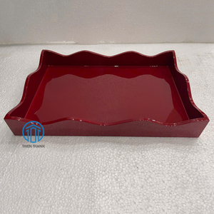 Bandeja Lacada de Alta Calidad, Fabricante Vietnamita, Acabado Brillante, OEM/ODM Disponible, Precio al por Mayor, Bandejas Decorativas Onduladas de MDF Lacado - Product Image 1