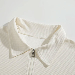 OEM de alta calidad de estilo deportivo de las mujeres de gran tamaño media cremallera Sudadera de manga larga de algodón cuello de hombro caído pulóver con pantalones - Product Image 2