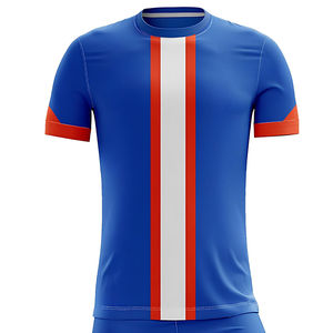Uniforme de fútbol para hombre con logotipo personalizado, último diseño, 100% poliéster, transpirable, secado rápido, cuello en V, manga corta - Product Image 4