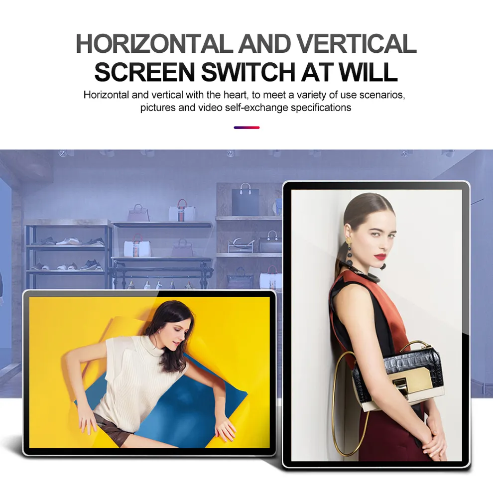 Ready Stock Wall Mounted Touch Screen Kiosk Monitor LCD Digital Signage Display Billboards Wall Display for Advertising Play