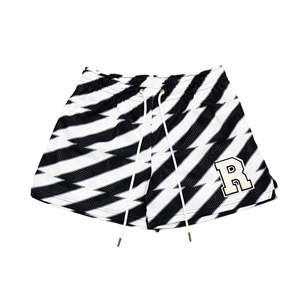 กางเกงขาสั้นตาข่ายสไตล์ไฮสตรีทพร้อมแผ่นผ้ากำมะหยี่สำหรับใส่5in กางเกงเอวขนาดกลางพิมพ์ลายด้วยการระเหิดหลากสี - Product Image 4