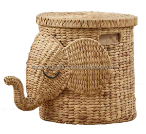 Round Bamboo Storage <b>Basket</b> Eco-friendly Durable Cute Handwoven Multi-functional Home Bedroom Nursery Kids Room Wardrobe Bin - Product Image 2