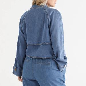 Chaquetas Vaqueras de Mezclilla para Mujer, Estilo Casual, de Alta Calidad, Color Azul, Manga Larga, Tallas Grandes - Product Image 4