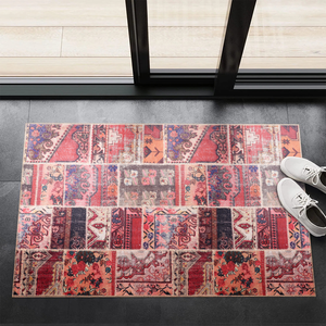 Tapis d'intérieur lavable Netline Home Depot Kilim Red Medallion Patchwork Design 1306 - Product Image 6