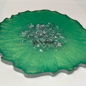 แผ่นรองแก้วเรซิ่น งานฝีมือ ใช้ซ้ำได้ สำหรับชา กาแฟ เครื่องดื่ม ชุดแผ่นรองแก้ว ตกแต่งบ้านสไตล์โมเดิร์น Tradebyd ขนาด 4x4 นิ้ว ทรงสี่เหลี่ยม หรูหรา พรีเมียม - Product Image 1