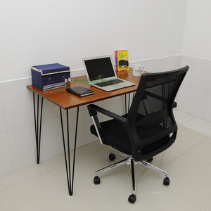 Sustainable Reddish-Brown Bamboo <b>Computer</b> <b>Desk</b> with Stylized Legs (120cm X 60cm X 75cm) - Product Image 4