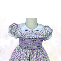 Vêtements pour enfants en coton tissé de qualité supérieure, robes smockées à la main avec des broderies en fils de soie, robes smockées pour filles, robes pour fillettes