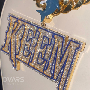 Colgante de Lujo Dvars Diamond Hip Hop Chapado en Oro para Hombre, con Letra Personalizada, Plata de Ley 925, Moissanita VVS, Número o Nombre - Product Image 1