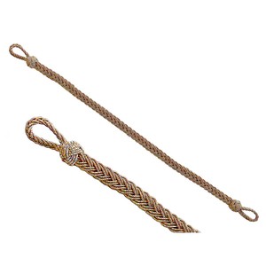 Cordón de Gorra Trenzado Dorado con Nudo, Cordones de Gorra Uniformes al por Mayor, Proveedor de Cordones de Gorra Trenzados Dorados, Cordón de Gorra Ceremonial de Hilo Dorado - Product Image 1
