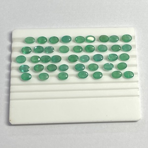 6mm 8mm Natural zambiano verde esmeralda facetado ovalado piedra preciosa precio al por mayor piedras preciosas joyería gemas verde 6*8 forma de huevo nuevo - Product Image 2