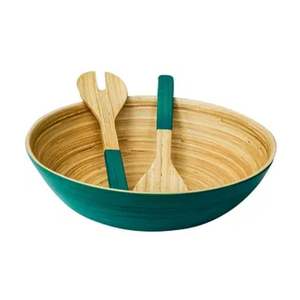 Vente en gros de saladiers et serveurs en bambou filé de taille personnalisable Articles de cuisine écologiques fabriqués à la main au Vietnam - Product Image 3