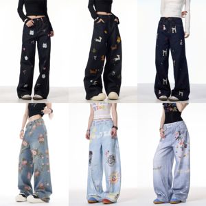 Jean baggy taille haute tendance 2025 pour <span class=keywords><strong>femme</strong></span>, coupe ample, style streetwear, jambe large, en denim respirant et durable, <span class=keywords><strong>pantalon</strong></span> cargo décontracté - Product Image 4