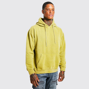 Sweat à capuche surdimensionné personnalisé en molleton 100% coton, lavé à l'acide, style vintage, impression sérigraphique, coupe hiver, taille 3XL, OEM - Product Image 6