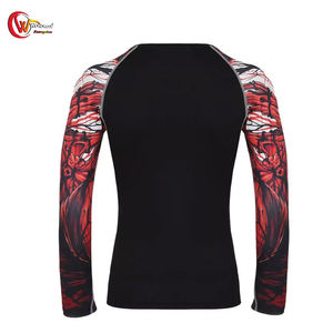 El mejor producto más vendido Rash Guard en manga larga Último diseño MMA Wear Color sólido Rash Guard - Product Image 4