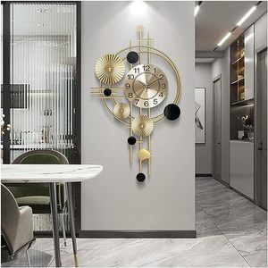Reloj de pared de Arte Moderno Simple de Metal Sunburst grande y silencioso sin tictac con pantalla de aguja diseño de una sola cara - Product Image 2
