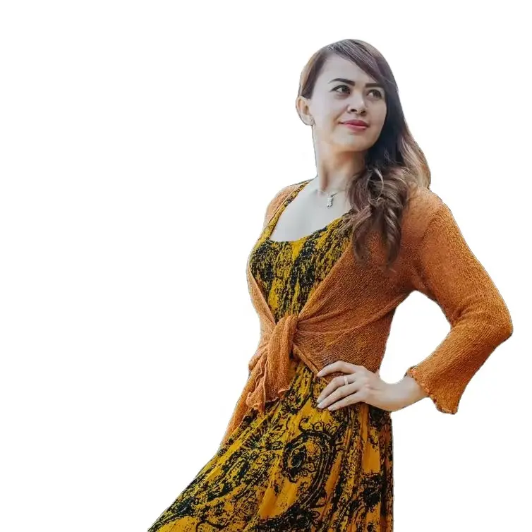 Phụ nữ độc quyền mặc ikat ngắn Poncho nhún vai kích thước mới phù hợp với tất cả đan Poncho ikat Bali phong cách độc quyền London 10000 trong kho