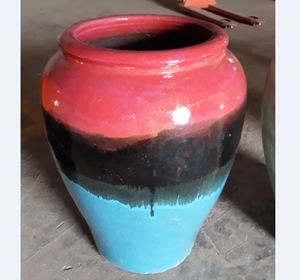 [Leo Nguyen Le] - Macetas de Cerámica Altas para Decoración del Hogar, Color Rojo, Negro y Azul, para Exteriores, Venta al por Mayor - Product Image 1