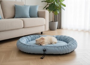 Petit lit pour animaux de compagnie ovale transformable, écologique, en tissu Oxford, pour toutes les saisons, pour chats et chiens - Product Image 2