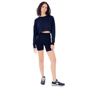 Ropa informal transpirable para mujer con estampado de logotipo personalizado de talla grande, sudadera recortada holgada para mujer, Jersey multicolor cálido - Product Image 4