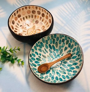 Tazón de Cáscara de Coco Hecho a Mano con Incrustaciones de Nácar, Tazón de Coco Natural Ecológico para Decoración del Hogar - Product Image 2