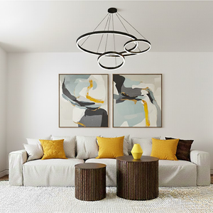 Table gigogne carrée moderne pour salon, ensemble de 2 pièces, design durable et peu encombrant - Product Image 2