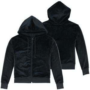 DEMAIR SPORTS Men's <b>Teal</b> Velour Full Zipper Hoodies Custom Made Printed/Plain Embossed 3D Embroidery Sweatshirt Polyester/Cotton - Product Image 4