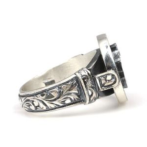 Anillo para hombre hecho a mano con incrustaciones de águila anatólica, chapado en rodio, joyería fina para uso diario, 14,89 gr. - Product Image 4