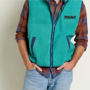 2025 haute qualité hommes hiver coton polaire veste respirant réversible gilet chaud sans manches OEM vêtements d'extérieur coupe-vent - Product Image 3