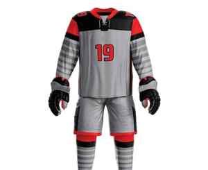 Uniforme de hockey sur glace personnalisé par sublimation, 100% polyester, séchage rapide, respirant, conçu pour un confort tout au long de la journée, compétition - Product Image 1