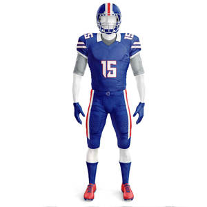 Team Wear Uniforme de fútbol americano de manga corta transpirable de poliéster 100% para hombre Color sólido - Product Image 4