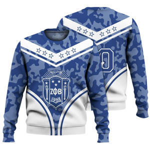 Sweat-shirt à col rond bleu Zeta Phi Beta pour femmes, pull brodé de la sororité grecque 1920 - Product Image 3