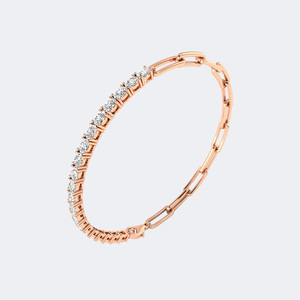 Pulsera de Diamantes con Corte Ovalado de 2.00CTW, Diamantes Cultivados en Laboratorio, Color D E F, Claridad VVS VS, Oro Blanco, Oro Rosa, Joyería para Mujer - Product Image 3