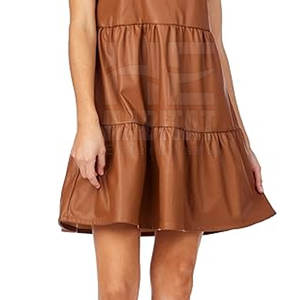 ชุดเดรสหนังผู้หญิงสวมใส่สบาย เนื้อผ้าหนังนุ่ม ทรงสวยเข้ารูป ชุดเดรสหนังผู้หญิงสำหรับใส่ในชีวิตประจำวัน - Product Image 6