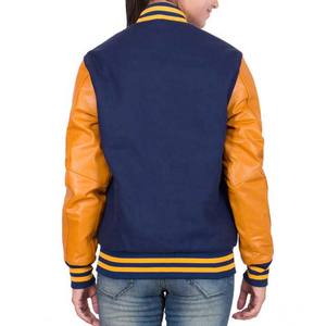 Chaquetas universitarias de béisbol transpirables de invierno con logotipo personalizado y manga de lana y cuero con nuevo diseño de moda estilo callejero en blanco al por mayor - Product Image 4