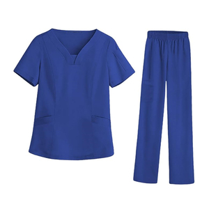 2025 personnalisé vente chaude femmes gommage médical uniforme respirant col en v à manches courtes infirmière hôpital vêtements lavable été - Product Image 3