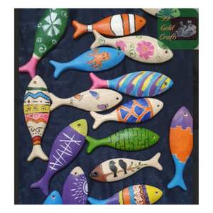 Artesanía de Madera de Peces Vintage de Vietnam, Decoración Natural sin Terminar para Arte de Pared del Hogar, Juguete de Pintura DIY para Niños, Adorno de Estilo Costero - Product Image 6