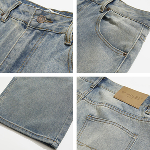 กางเกงยีนส์ขาตรงขาตรงทรงหลวมสำหรับผู้ชายและผู้หญิงกางเกงยีนส์ยาวถึงพื้น - Product Image 4