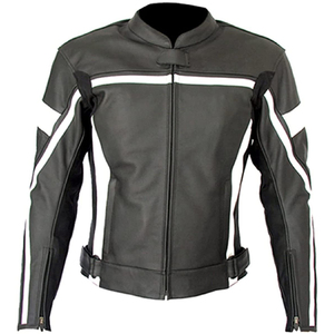 Hombres chaqueta de cuero de moda personalizado Slim Fit a prueba de viento de la motocicleta del motorista desgaste OEM al por mayor de cuero Proveedor de Ropa - Product Image 4