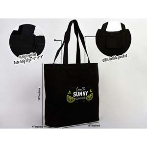 Sac fourre-tout personnalisé sur le thème de la fête d'Halloween, en toile de coton noire, sacs messager pour étudiants, designs pour l'artisanat et les cadeaux - Product Image 1