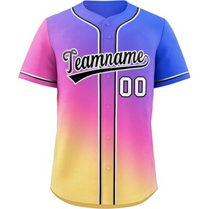 Maillot de baseball de l'équipe graphique par sublimation chemise à boutons personnalisés matériel de softball en sergé brodé en maille respirante pour USA - Product Image 4