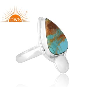 Última venta plata esterlina 925 Natural Kingman turquesa anillo de piedras preciosas joyería personalizada para mujeres regalo para ella - Product Image 4