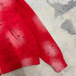 เสื้อฮู้ดผ้าซักกรดสำหรับผู้ชายเสื้อฮู้ดกันแดดสีซีดจาง - Product Image 6