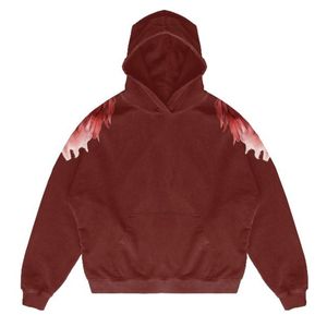 Sweat à capuche personnalisé lavé à l'acide OEM 450 GSM poids lourd Stone Wash Sunfaded Look No String Distressed Paint - Product Image 5