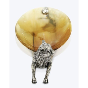 Bol de service en corne de designer avec base d'accent de lion idéal pour servir des collations salades de fruits et une table à manger élégante - Product Image 2