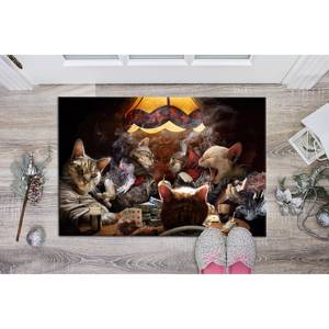 Modern <b>Cat</b> Lovers Printed Rug: Thin Kitchen Bridesmaid Custom <b>Gift</b>,Chenille Rug - Product Image 1