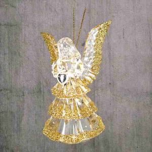 ของตกแต่งคริสต์มาสและปีใหม่สุดหรู ยอดนิยม โปร่งใส สีทอง ขาว ทองประกาย อะคริลิค 3 มิติ รูปนางฟ้าถือหัวใจ - Product Image 3