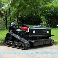 Cortacésped de arrastre Cortacésped de gasolina con control remoto Pista de orugas negra